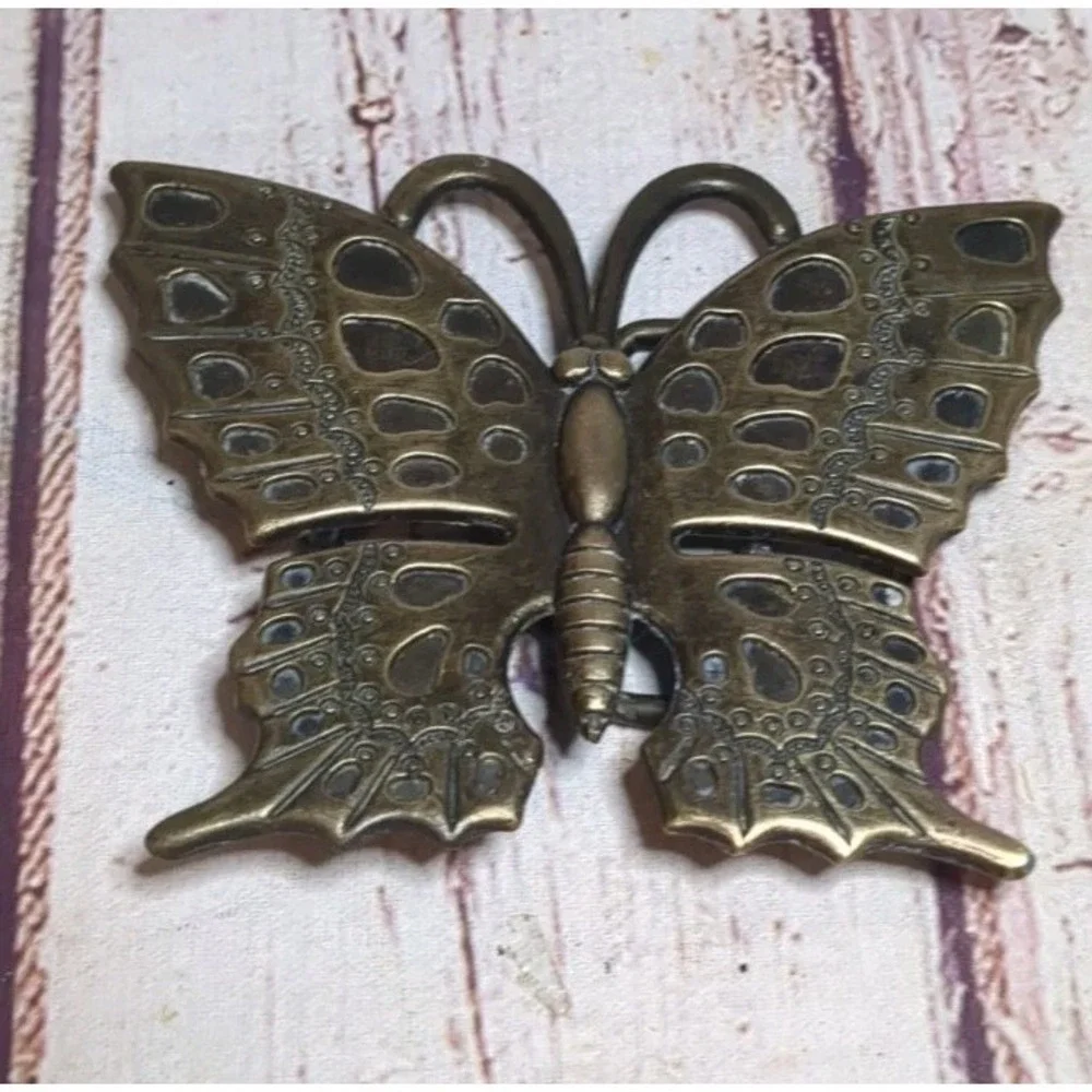 Vintage Brass/ Bronze Butterfly Belt Buckle Hippie Boho Chic